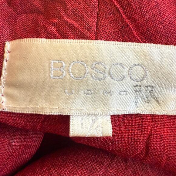 Bosco Uomo Shirt Men Large Red Textured Short Sleeve Button Up Vintage 70s 80s - Picture 3 of 13